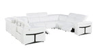 1126 Divanitalia 8-Piece U-Shaped Sectional Sofa in Top Grain Italian Leather with 4 Power Recliners & Power Headrests