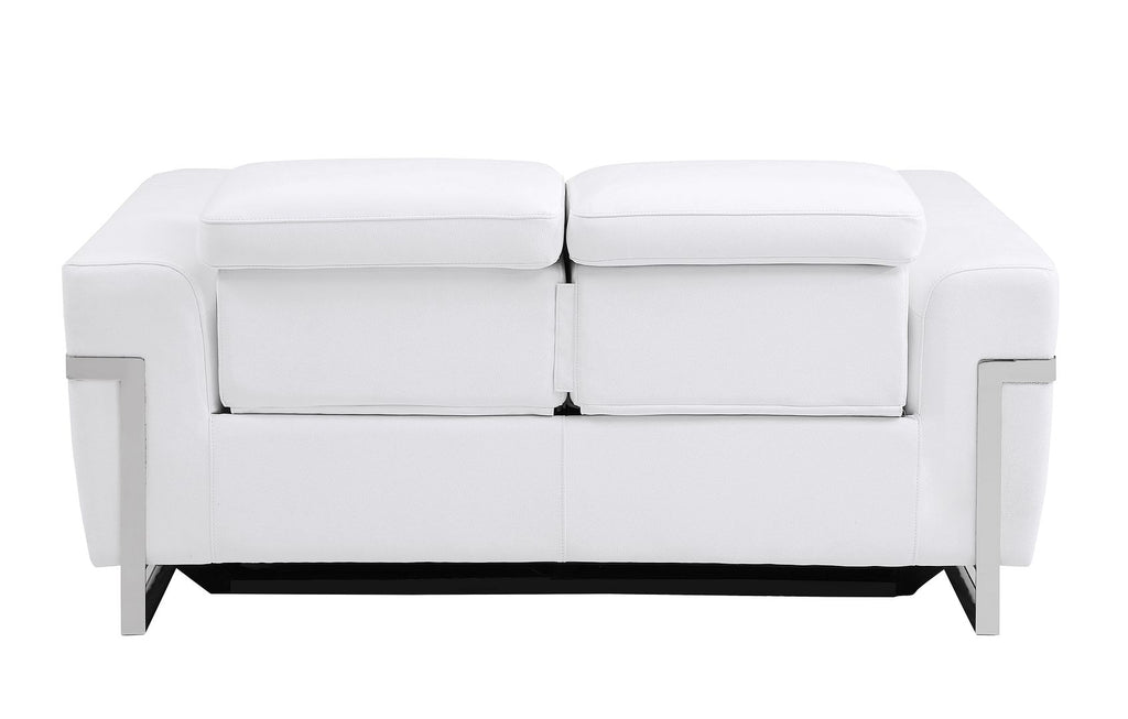 990 Divanitalia Power Reclining 2-Piece Sofa Set with Power Headrest in Top-grain Italian Leather - White - SKU 990-WHITE-2PC - view 7