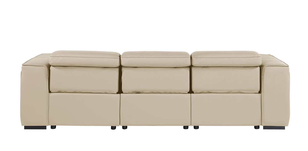 1224 Divanitalia 3-Piece Modular Power Reclining Sofa in Top Grain Italian Leather with 3 Power Recliners & Power Headrests - Beige - SKU 1224-BEIGE-3.3-HT - view 7