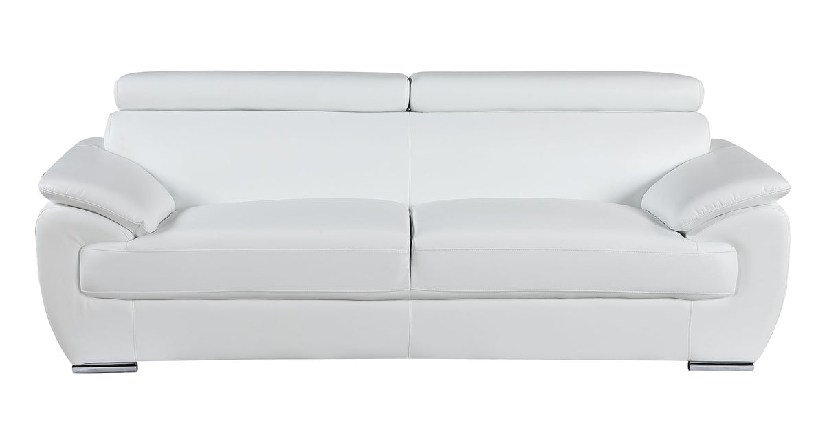 4571 Modern Genuine Leather Sofa - White - SKU 4571-S-WHITE