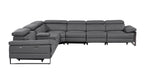 1246 Divanitalia 7-Piece L-Shaped Modular Power Reclining Sectional Sofa with 3 Power Recliners and Power Headrests - Top Grain Italian Leather