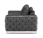 1051 Divanitalia Beige Chair in Velvet Fabric - Dark Grey - SKU 1051-DK-GRAY-CH - view 5
