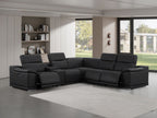 2679 6-Piece L-Shaped Power Reclining Sectional Sofa in Genuine Leather - 3 Recliners