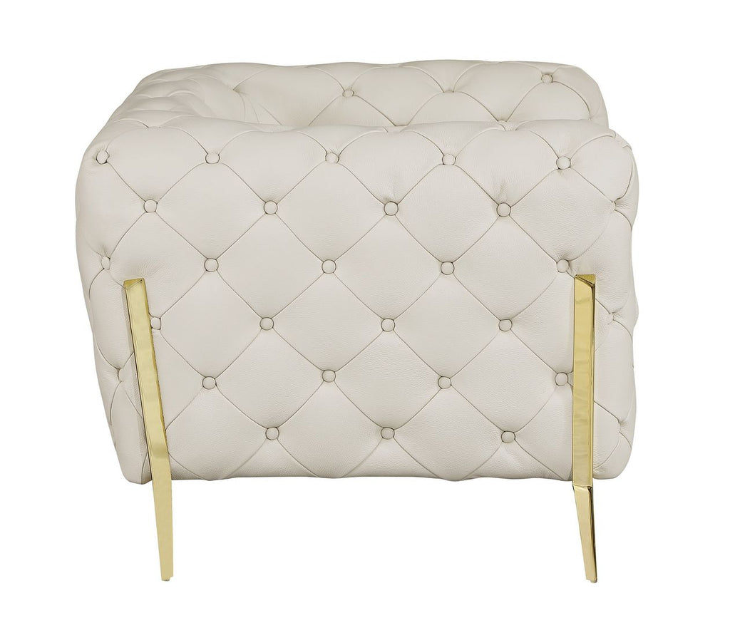 970 Divanitalia 3-Piece Sofa Set in Top-grain Italian Leather - Cream - SKU 970- CREAM 3PC (S/CH/CH) - GROUP - view 7