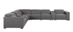 1208 8 Piece L-Shaped Leather Sectional Sofa with 4 Power Recliners & Power Headrests