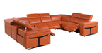 1126 Divanitalia 8-Piece U-Shaped Sectional Sofa in Top Grain Italian Leather with 4 Power Recliners & Power Headrests