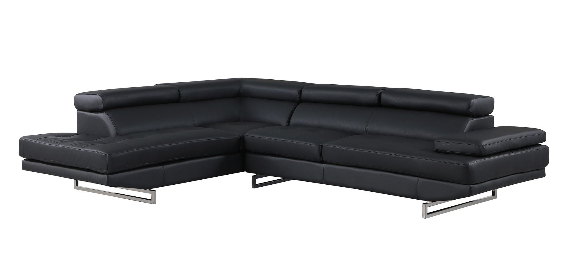 8136 Left Arm Facing Chaise with Adjustable Headrest in Genuine Leather