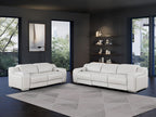 1116 Divanitalia 5-Piece Modular Power Reclining Sofa and Loveseat Set in Top Grain Italian Leather with 4 Power Recliners & Power Headrests - Light Grey