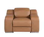 1116 Divanitalia 6-Piece Modular Power Reclining Sofa, Loveseat & Chair Set in Top Grain Italian Leather with 5 Power Recliners & Power Headrests - Cognac - SKU 1116-COGNAC-6.5-HT-3PC - view 11