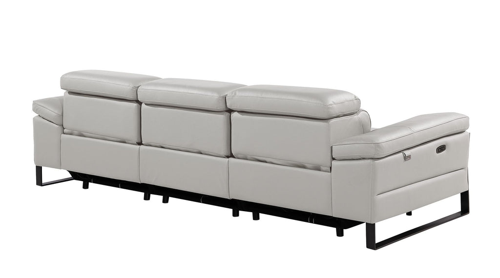 1246 Divanitalia Modular Power Triple Reclining Sofa with Power Reclining Headrests - Top Grain Italian Leather - Light Grey - SKU 1246-LT-GREY-3.3-HT - view 6