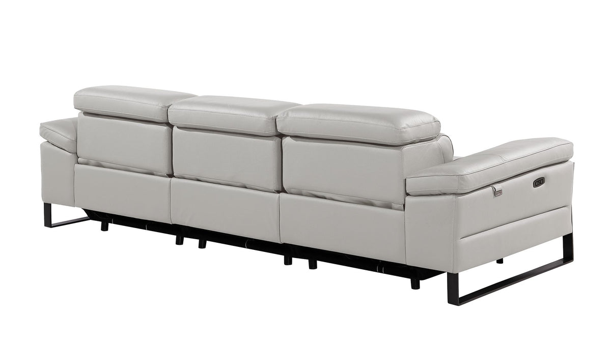 1246 Divanitalia Modular Power Triple Reclining Sofa with Power Reclining Headrests - Top Grain Italian Leather - Light Grey - SKU 1246-LT-GREY-3.3-HT - view 6
