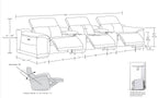 9762 Divanitalia 5-Piece Modular Power Reclining Sofa and Loveseat Set with 3 Power Recliners in Top Grain Italian Leather