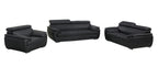 4571 Modern Genuine Leather 3-Piece Sofa Set - Black - SKU 4571-LV BLACK 3PC (S/L/C) - GROUP - view 2