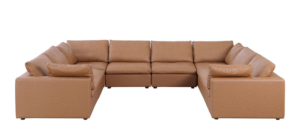 1100 Divanitalia 8-Piece U-Shaped Sectional Sofa in Top-grain Italian Leather