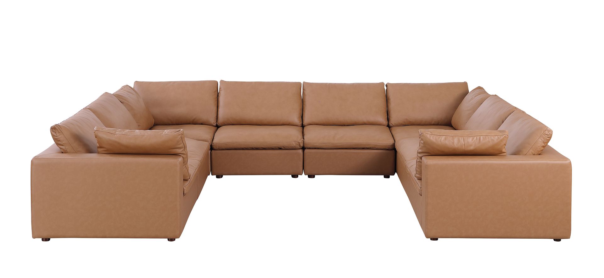 1100 Divanitalia 8-Piece U-Shaped Sectional Sofa in Top-grain Italian Leather