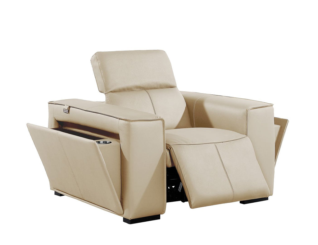 1126 Divanitalia Top Grain Italian Leather Power Reclining Chair with Power Headrests