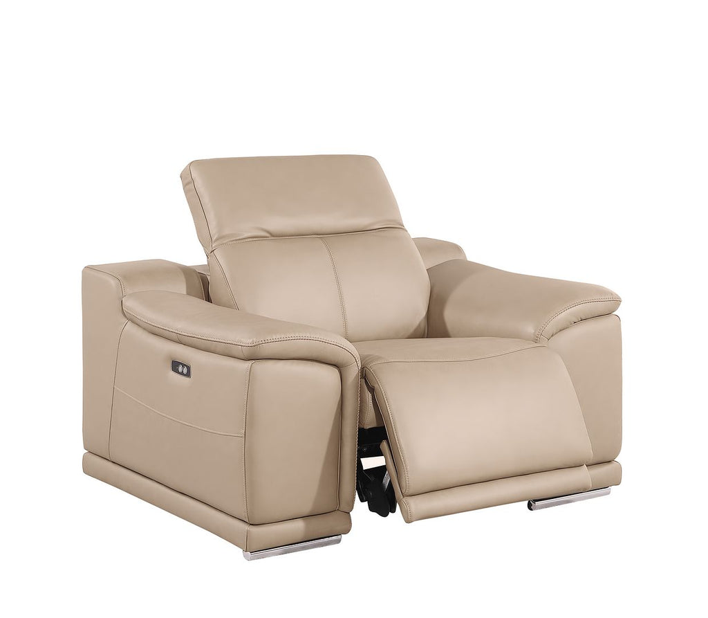 2679 Power Reclining Sofa, Loveseat & Chair Set in Genuine Leather - 6 Recliners - Beige - SKU 2679-BEIGE-6.6-HT-3PC - view 5