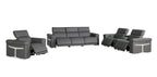 1126 Divanitalia 7-Piece Modular Power Reclining Sofa, Loveseat & Chair Set in Top Grain Italian Leather with 6 Power Recliners & Power Headrests - Dark Grey - SKU 1126-DK_GREY-7.6-HT-3PC - view 4