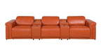 1126 Divanitalia 5-Piece Modular Power Reclining Sofa in Top Grain Italian Leather with 3 Power Recliners & Power Headrests