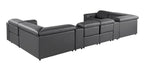 1126 Divanitalia 8-Piece U-Shaped Sectional Sofa in Top Grain Italian Leather with 4 Power Recliners & Power Headrests