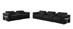 1126 Divanitalia 8-Piece Modular Power Reclining Sofa & Loveseat Set in Top Grain Italian Leather with 5 Power Recliners & Power Headrests - Black - SKU 1126-BLACK-8.5-HT - view 4