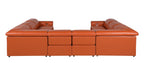 1126 Divanitalia 8-Piece U-Shaped Sectional Sofa in Top Grain Italian Leather with 4 Power Recliners & Power Headrests