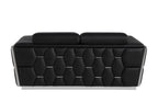 1111 Divanitalia Loveseat with Adjustable Headrest in Top-grain Italian Leather - Black - SKU 1111-BLACK-L - view 4