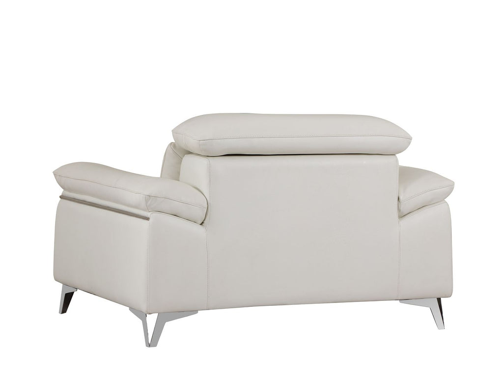 727 Divanitalia Chair with Adjustable Headrest in Top-grain Italian Leather - White - SKU 727-CH-WHITE - view 3