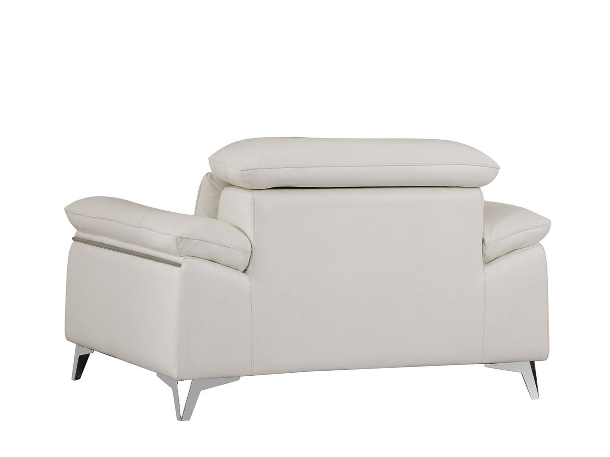 727 Divanitalia Chair with Adjustable Headrest in Top-grain Italian Leather - White - SKU 727-CH-WHITE - view 3