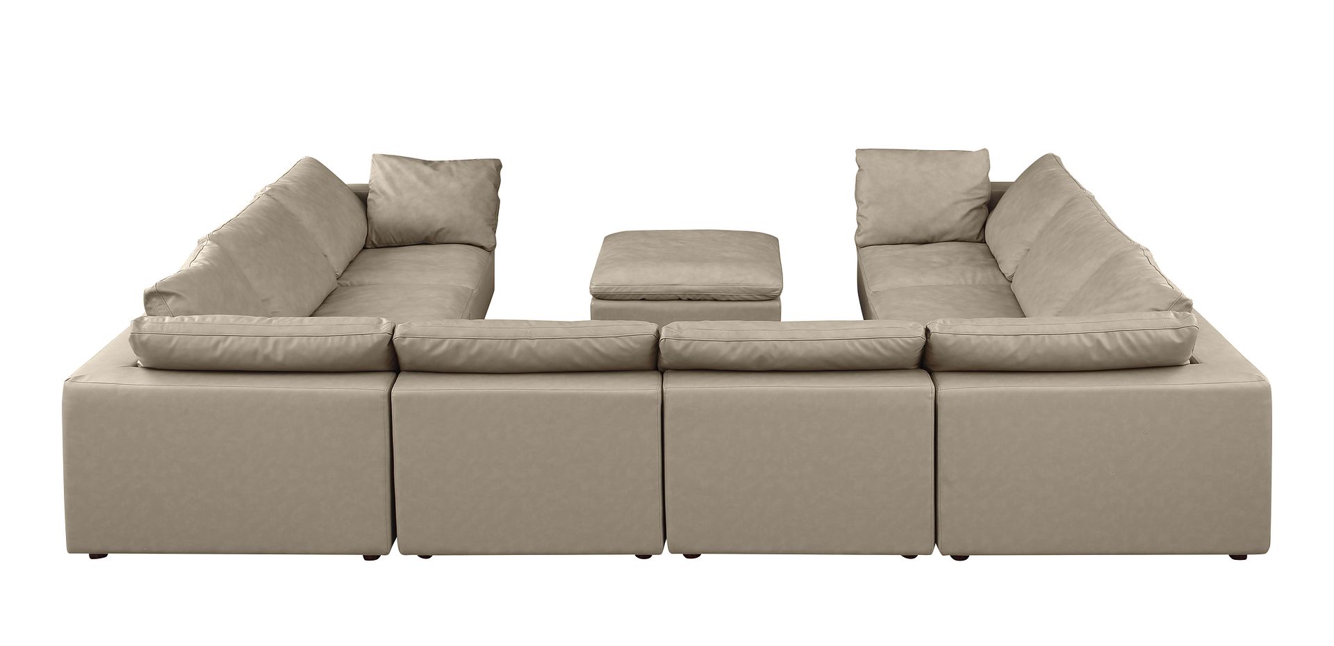 1100 Divanitalia 9-Piece U-Shaped Sectional Sofa in Top-grain Italian Leather