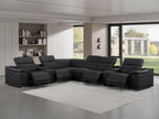 2679 8-Piece L-Shaped Power Reclining Sectional Sofa in Genuine Leather - 4 Recliners