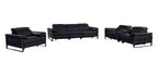 1246 Divanitalia Modular Power Dual Reclining Sofa, Console Loveseat, and Chair Set with Power Headrests - Top Grain Italian Leather - Black - SKU 1246-BLACK-7.5-HT-3PC - view 3