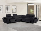 1224 Divanitalia 6-Piece L-Shaped Sectional Sofa in Top Grain Italian Leather with 3 Power Recliners & Power Headrests