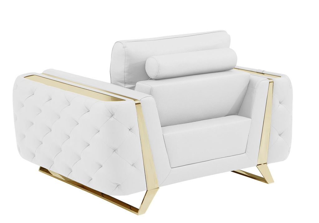 1050 Divanitalia Chair in Top-grain Italian Leather - White - SKU 1050-WHITE-CH - view 3