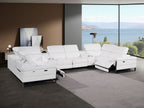 1246 Divanitalia 8-Piece U-Shaped Modular Power Reclining Sectional Sofa with 2 Power Recliners and Power Headrests - Top Grain Italian Leather