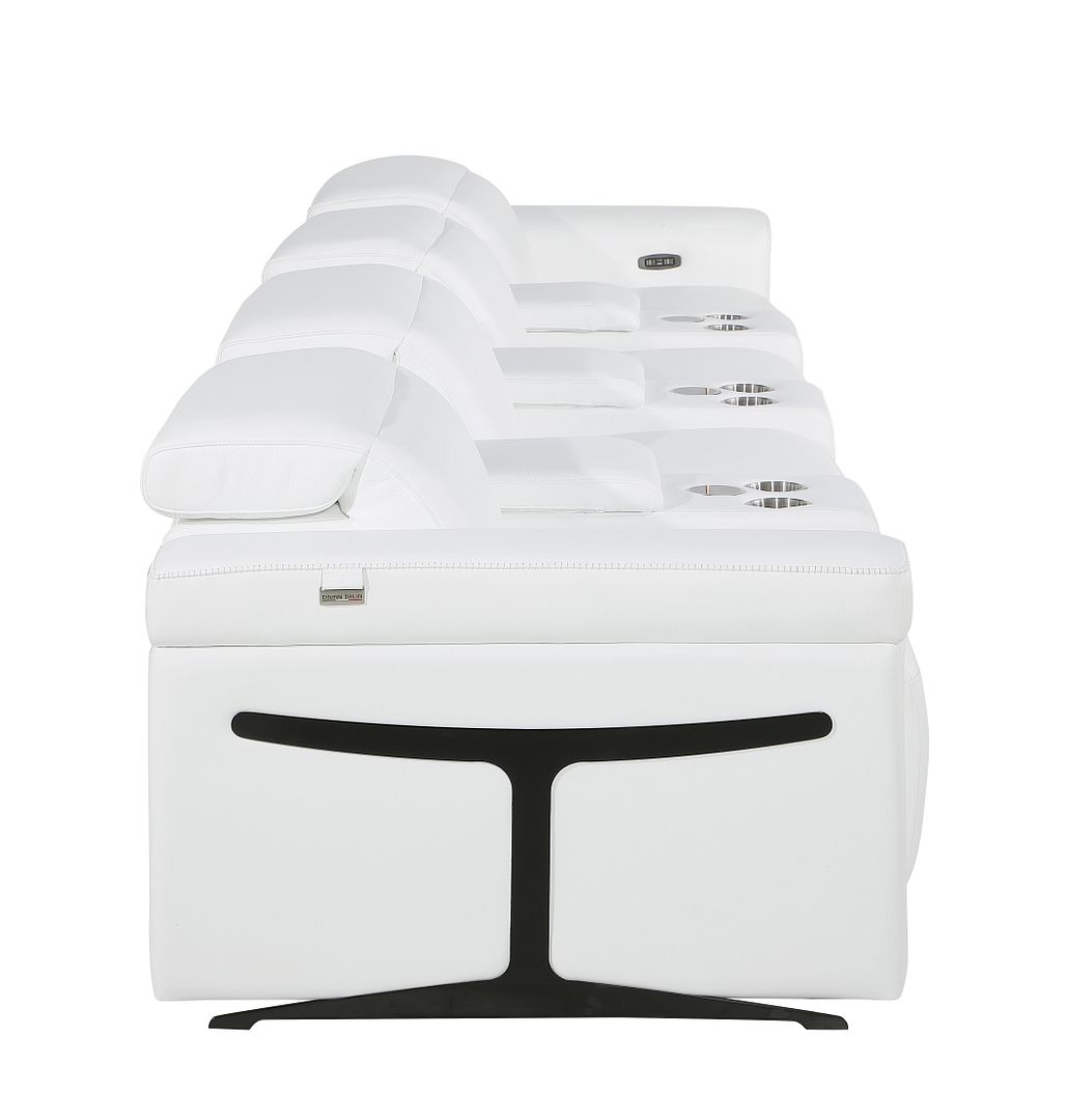 1126 Divanitalia 7-Piece Modular Power Reclining Sofa in Top Grain Italian Leather with 4 Power Recliners & Power Headrests - White - SKU 1126-WHITE-7.4-HT - view 8