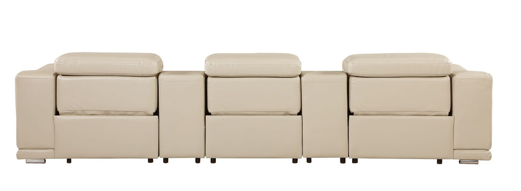 9762 Divanitalia 5-Piece Modular Power Reclining Sofa and Loveseat Set with 3 Power Recliners in Top Grain Italian Leather