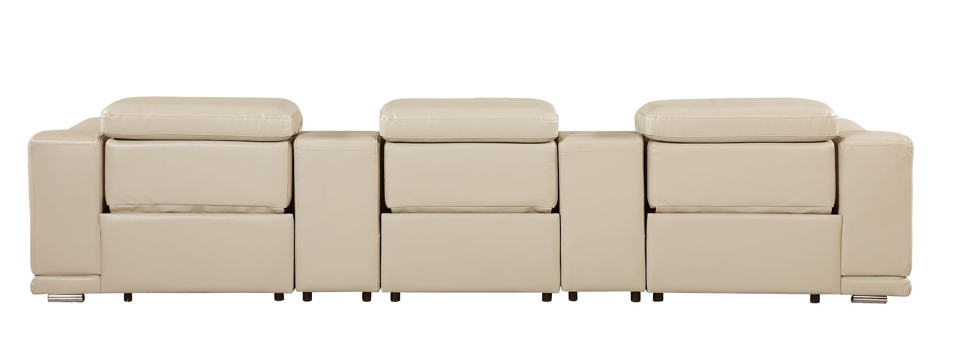 9762 Divanitalia 5-Piece Modular Power Reclining Sofa and Loveseat Set with 3 Power Recliners in Top Grain Italian Leather