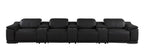 9762 Divanitalia 7-Piece Modular Top Grain Italian Leather Power Reclining Sofa with 4 Power Recliners
