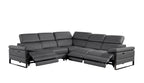 1246 Divanitalia 5-Piece L-Shaped Modular Power Reclining Sectional Sofa with Power Headrests - Top Grain Italian Leather