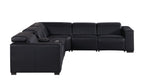 1208 6-Piece L-Shaped Leather Reclining Sectional Sofa with 3 Power Recliners