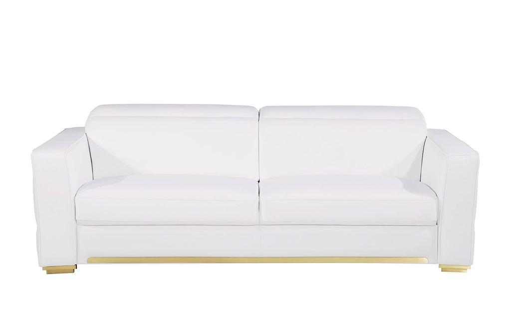 1120 Divanitalia 3-Piece Sofa Set with Adjustable Headrest in Top-grain Italian Leather - White - SKU 1120-WHITE-3PC - view 3