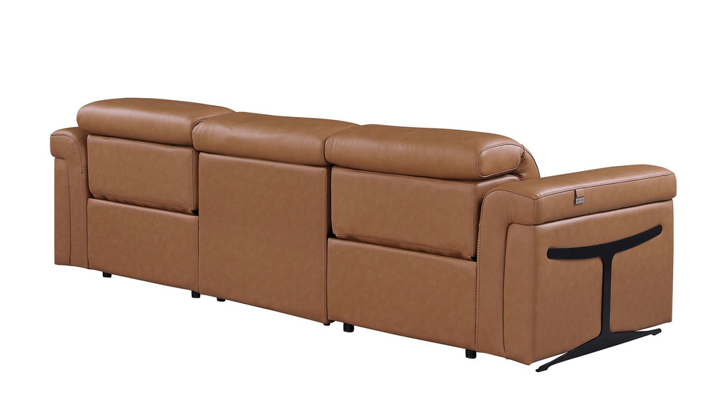 1126 Divanitalia 3-Piece Modular Power Reclining Sofa in Top Grain Italian Leather with 2 Power Recliners & Power Headrests