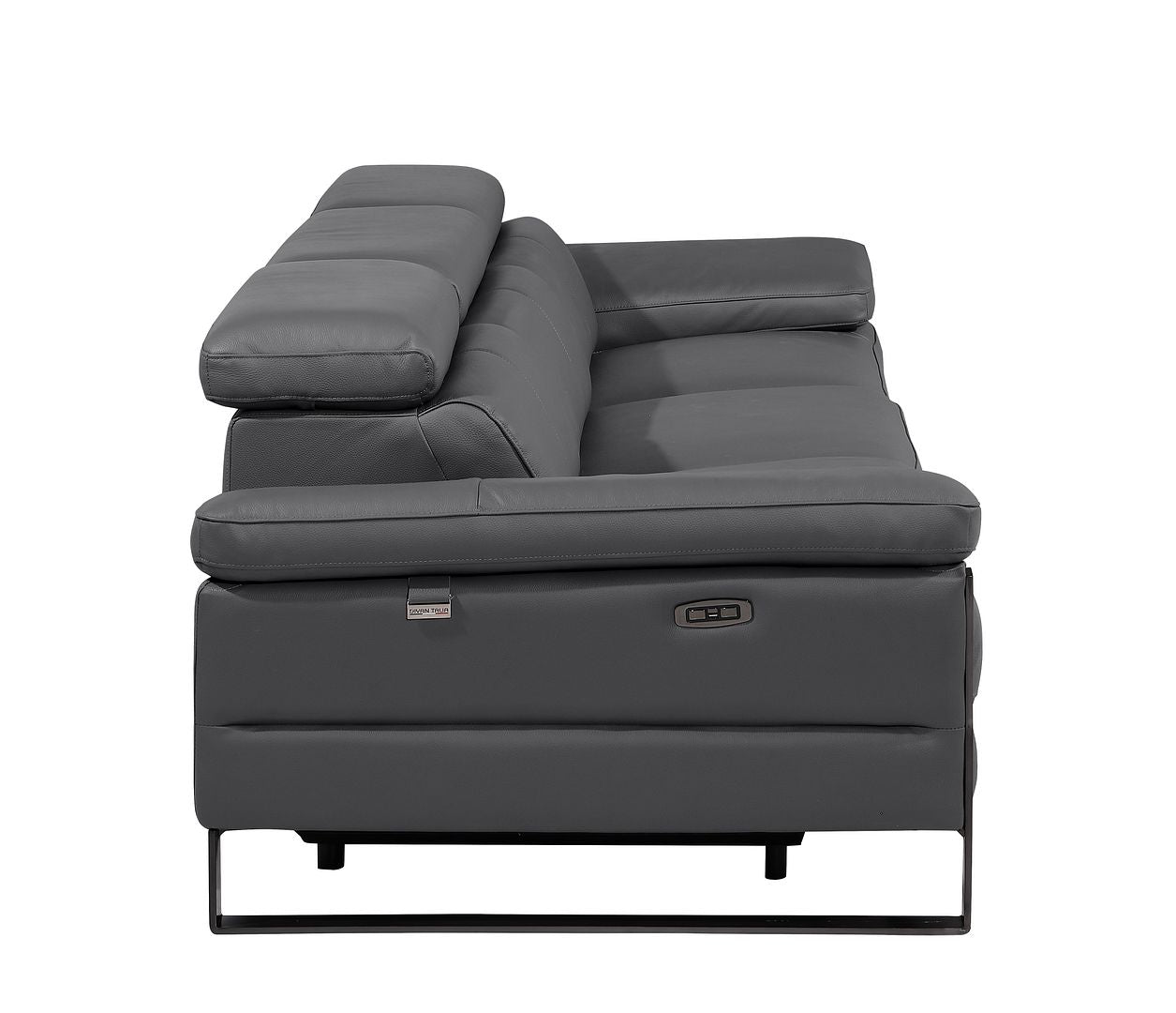 1246 Divanitalia Modular Power Dual Reclining Sofa with Power Reclining Headrests - Top Grain Italian Leather