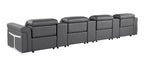 1126 Divanitalia 7-Piece Modular Power Reclining Sofa in Top Grain Italian Leather with 4 Power Recliners & Power Headrests - Dark Grey - SKU 1126-DK_GREY-7.4-HT - view 7