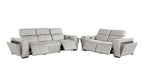 1224 Divanitalia 5-Piece Modular Power Reclining Sofa and Loveseat Set in Top Grain Italian Leather with 4 Power Recliners & Power Headrests - Light Grey - SKU 1224-LT-GREY-5.4-HT-2PC - view 4