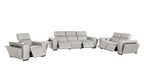 1224 Divanitalia 6-Piece Modular Power Reclining Sofa, Loveseat & Chair Set in Top Grain Italian Leather with 5 Power Recliners & Power Headrests - Light Grey - SKU 1224-LT-GREY-6.5-HT-3PC - view 4