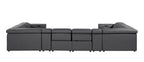 1224 Divanitalia 8-Piece U-Shaped Sectional Sofa in Top Grain Italian Leather with 4 Power Recliners & Power Headrests
