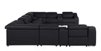 1116 Divanitalia 12-Piece U-Shaped Sectional Sofa in Top Grain Italian Leather with 4 Power Recliners & Power Headrests