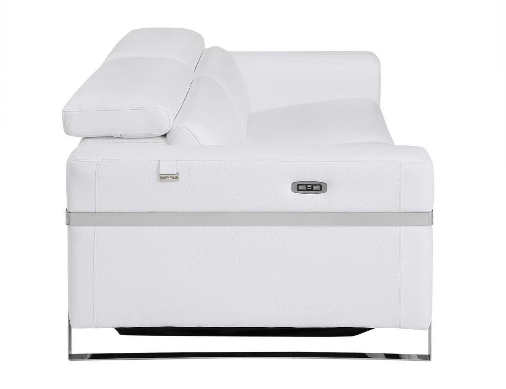 990 Divanitalia Power Reclining Sofa with Power Headrest in Top-grain Italian Leather - White - SKU 990-WHITE-S - view 6